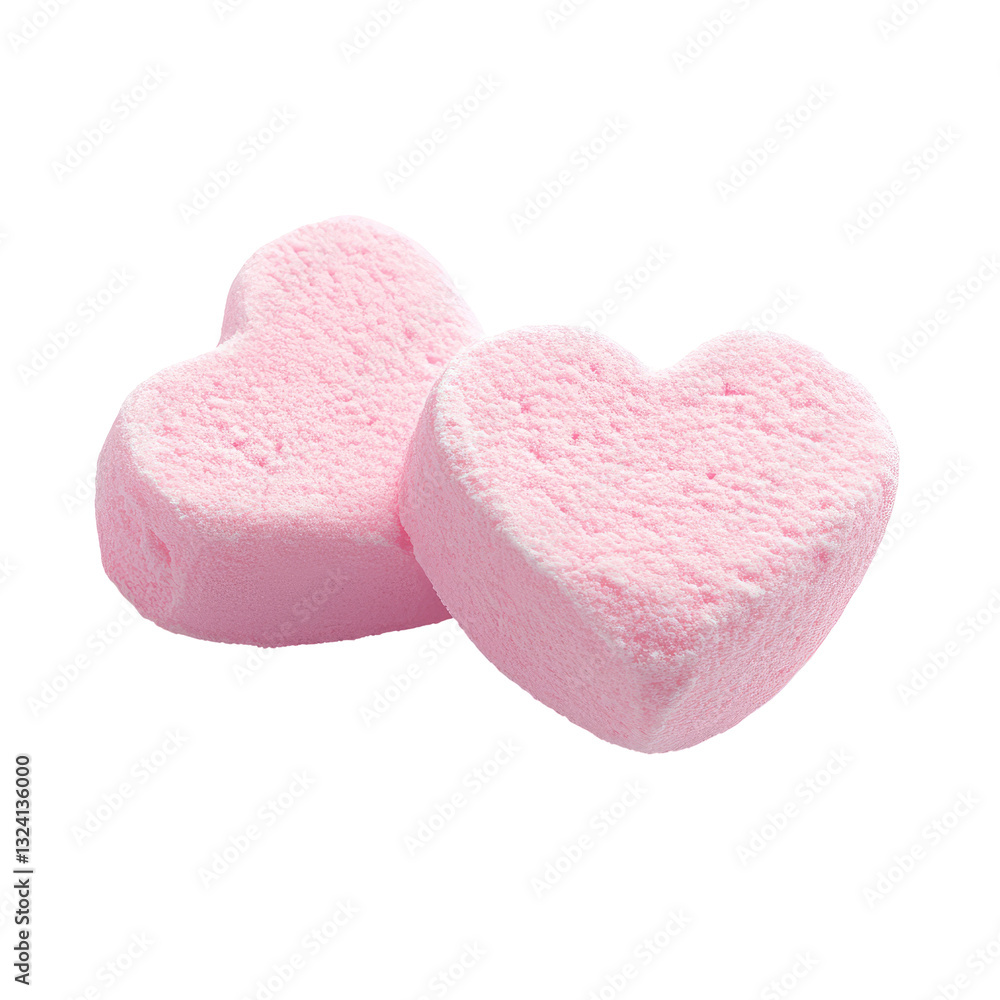 Obraz premium Pink heart marshmallows