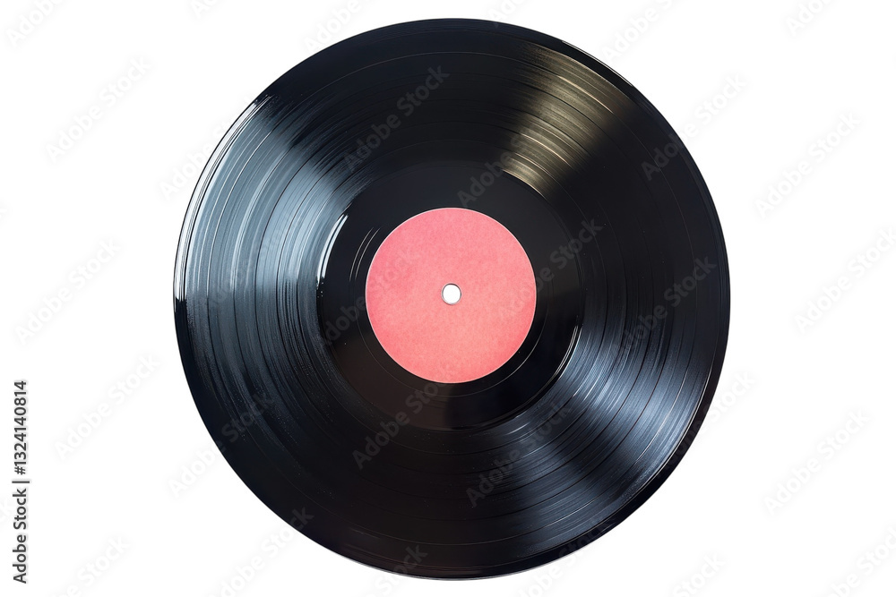 Vinyl record resting on a flat surface, capturing the essence of classic music nostalgia isolated on transparent background Vinyl record resting on a flat surface, capturing the essence of classic music nostalgia isolated on transparent background