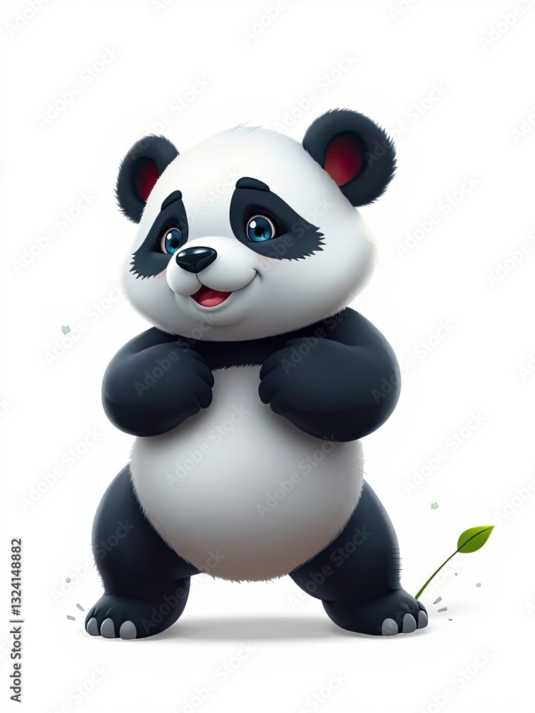 Naklejka premium Cute panda on transparent background
