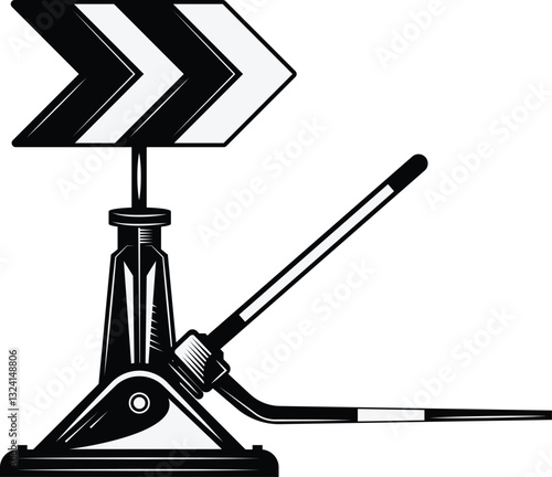 vector illustration of a tripod rail crossing 