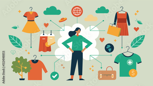 An infographic breaking down the hidden costs of fast fashion and promoting the benefits of sustainable ethical fashion choices.. Vector illustration