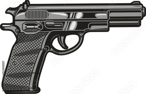 gun and bullets ideal for security.vector file 