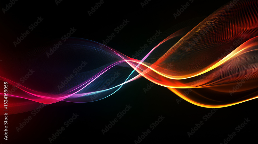 Naklejka premium Abstract background with light lines