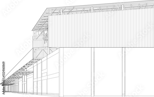 3D illustration of industrial project