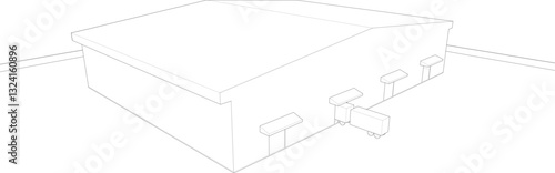 3D illustration of industrial project