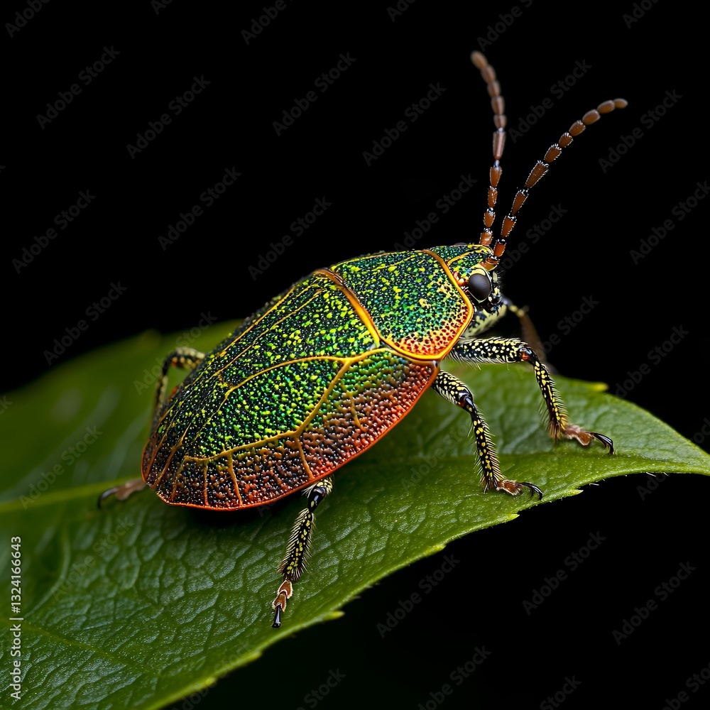 shield bug concealed in leafy environment shield bug concealed in leafy environment