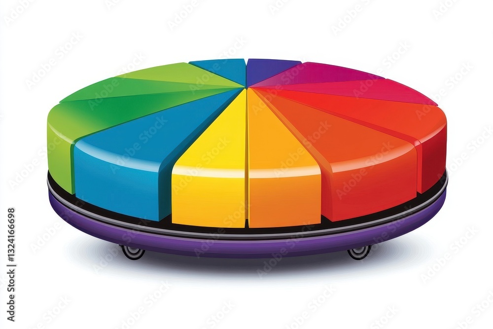 Fototapeta premium Vibrant Colorful Game Board with Segmented Sections for Fun Activity
