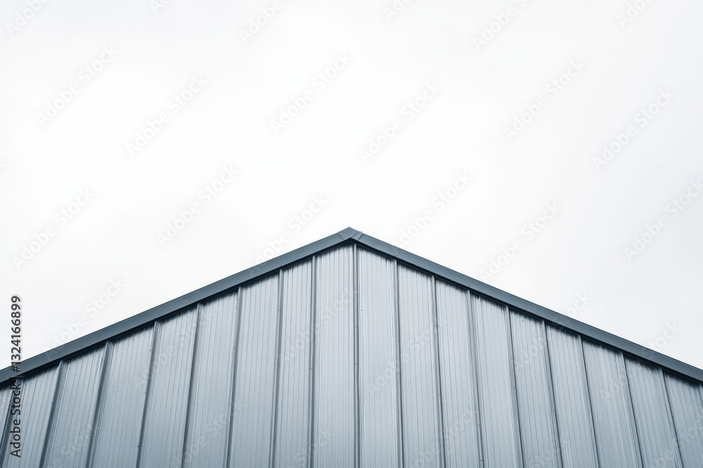 A modern metal roof reaches towards a cloudy sky on a tranquil day in an urban setting isolated on transparent background A modern metal roof reaches towards a cloudy sky on a tranquil day in an urban setting isolated on transparent background