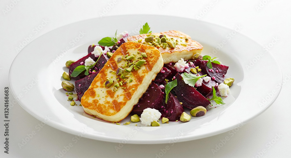 Grilled Halloumi Salad with Roasted Beets Pistachios Feta Grilled Halloumi Salad with Roasted Beets Pistachios Feta