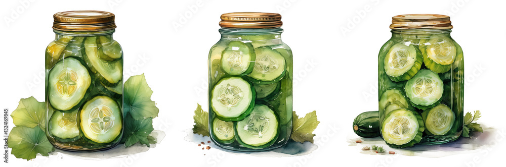 Sour curcumbers in glass jar 4k png cutout transparent background isolate Sour curcumbers in glass jar 4k png cutout transparent background isolate