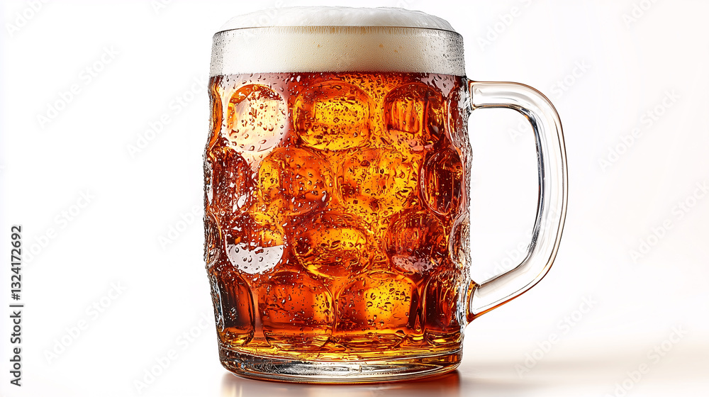 frosty fresh beer with foam isolate on white background frosty fresh beer with foam isolate on white background