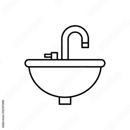 Bathroom sink icon vector logo