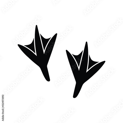 Duck, goose footprint icon  vector 