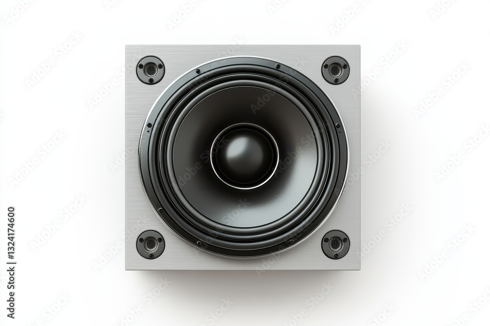 Artistic close-up of a sleek audio speaker highlighting its modern design and craftsmanship isolated on transparent background Artistic close-up of a sleek audio speaker highlighting its modern design and craftsmanship isolated on transparent background