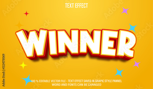 Winner 3d editable text effect style