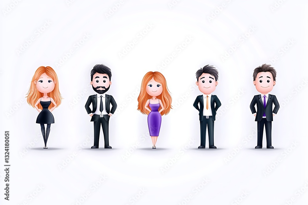 Business People for Diverse Team, White Background. Business People for Diverse Team, White Background.