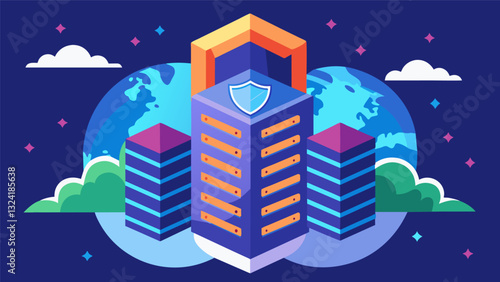 In a world where data was constantly growing and evolving the Petabyte Data Center stood as a mighty fortress protecting and preserving the invaluable digital information of our. Vector illustration