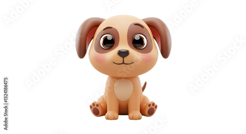 Adorable 3D Render of a Cute Puppy