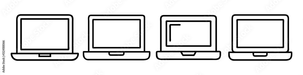 laptop icon, laptop line art - simple line art of laptop, perfect for laptop logos and icons laptop icon, laptop line art - simple line art of laptop, perfect for laptop logos and icons