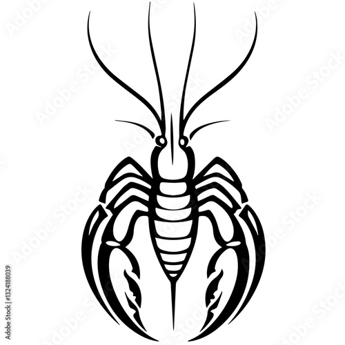 Rock Lobster Simple Vector Logo – High-Contrast Flat Design Illustration