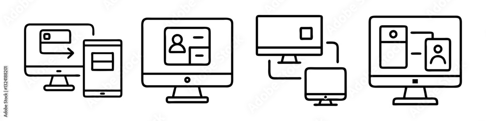 remote desktop icon, remote desktop line art - simple line art of remote desktop, perfect for remote desktop logos and icons remote desktop icon, remote desktop line art - simple line art of remote desktop, perfect for remote desktop logos and icons