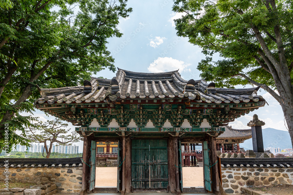Traditional Korean Architectural Style Hanok Housing Landscape Traditional Korean Architectural Style Hanok Housing Landscape