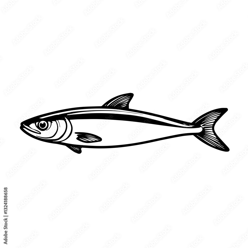 Fototapeta premium Fish Simple Vector Logo – High-Contrast Flat Design Illustration