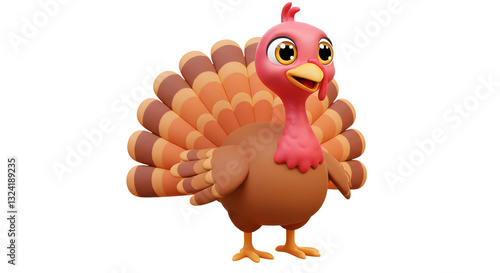 Adorable Cartoon Turkey Illustration for Thanksgiving