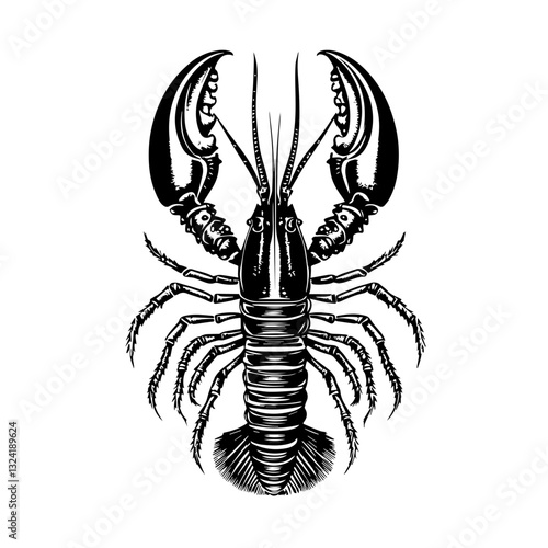 Rock Lobster Simple Vector Logo – High-Contrast Flat Design Illustration