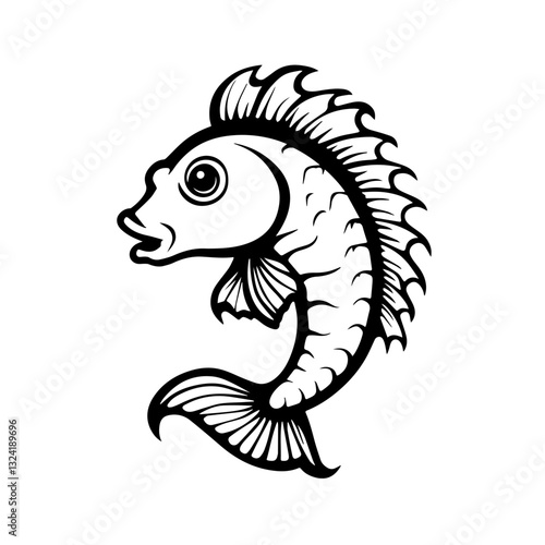 Horsefish Simple Vector Logo – High-Contrast Flat Design Illustration