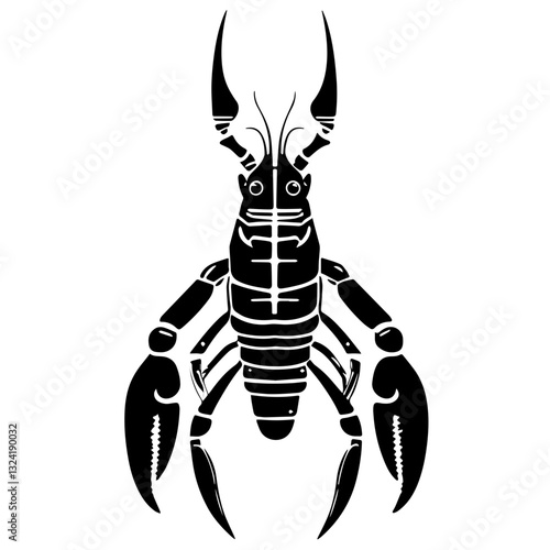Rock Lobster Simple Vector Logo – High-Contrast Flat Design Illustration