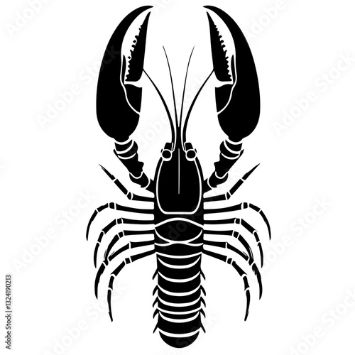 Rock Lobster Simple Vector Logo – High-Contrast Flat Design Illustration