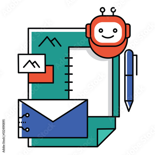 Corporate Brand Identity Ai Robot Vector Icon Design