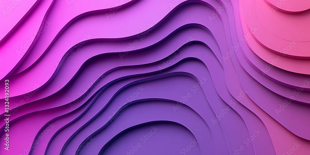 Obraz premium Abstract purple waves, digital art
