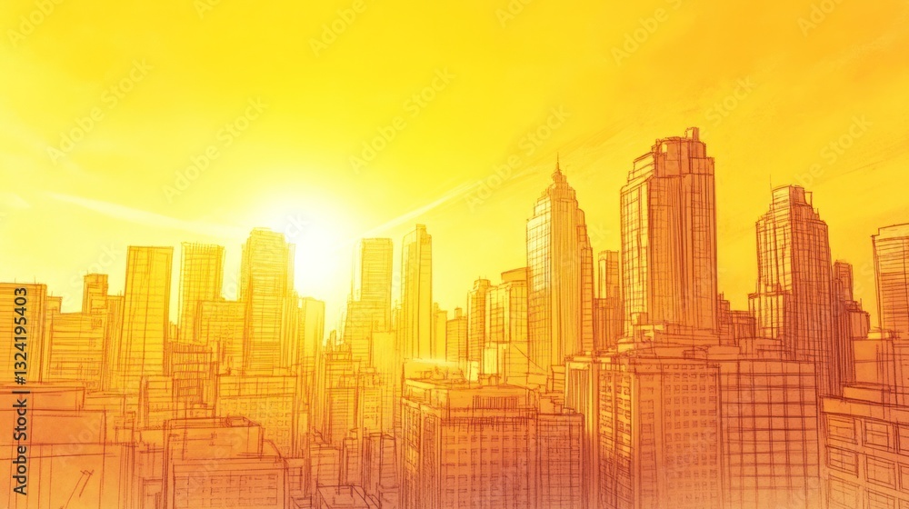 Sunny city sketch Sunny city sketch