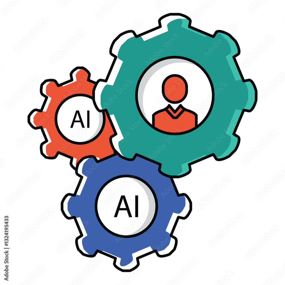 Corporate Ai Automation Management System Vector Symbol Icon Design