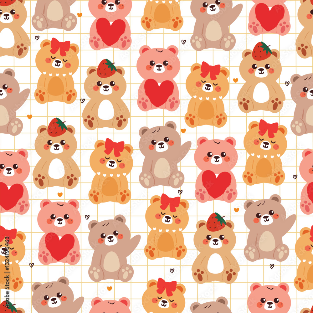 seamless pattern cute cartoon bears. cute animal pattern for wallpaper, background and gift wrap paper seamless pattern cute cartoon bears. cute animal pattern for wallpaper, background and gift wrap paper