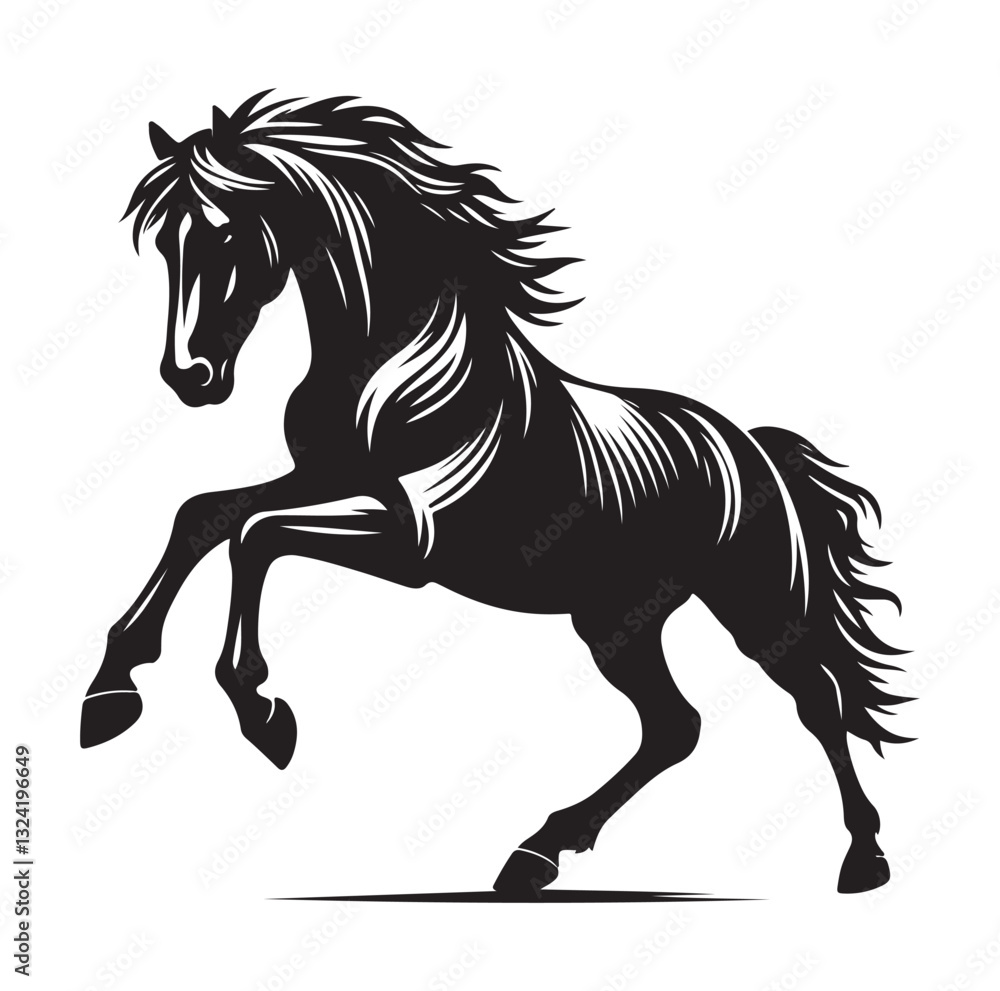 Obraz premium Horse vector silhouette design, isolated white background.