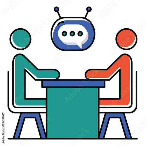 Candidate Interview and Hiring Ai Vector Icon Design