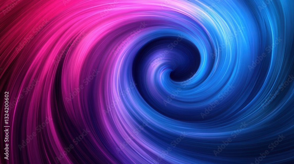 Fototapeta premium Vibrant swirling patterns in blue, purple, and pink create a dynamic abstract design with a balanced composition inspired by the golden ratio