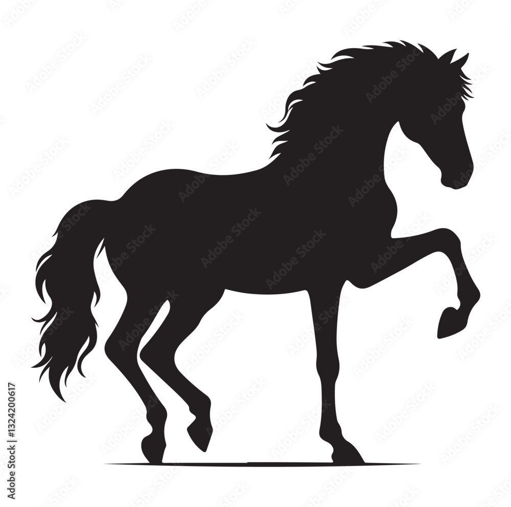 Fototapeta premium Horse vector silhouette design, isolated white background.