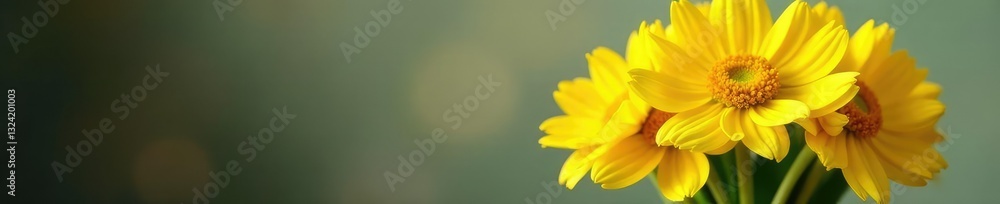 Yellow flower bouquet in a vase with soft focus effect, yellow, colorful, arrangement Yellow flower bouquet in a vase with soft focus effect, yellow, colorful, arrangement