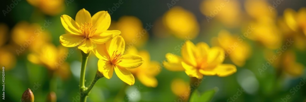 Yellow Ixora flowers in a garden amidst bright sunlight and shadows, stems, sunlight Yellow Ixora flowers in a garden amidst bright sunlight and shadows, stems, sunlight