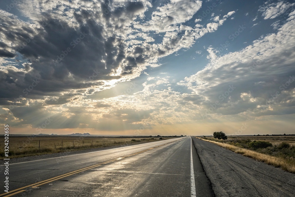 Fototapeta premium road in the sunset