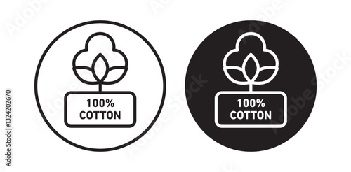 100% cotton icon pack in flat and thin liner vectors graphic for ui designs