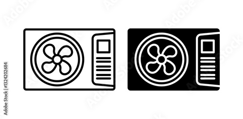 Ac outdoor unit icon pack in flat and thin liner vectors graphic for ui designs