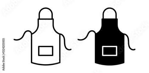 apron icon pack in flat and thin liner vectors graphic for ui designs