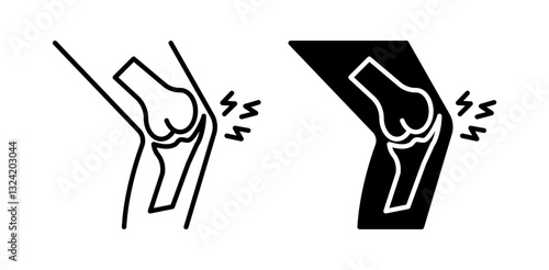 arthritis pain icon pack in flat and thin liner vectors graphic for ui designs