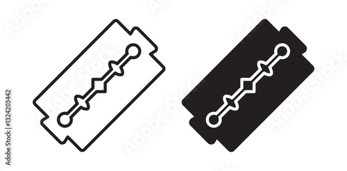 Blade razor icon pack in flat and thin liner vectors graphic for ui designs