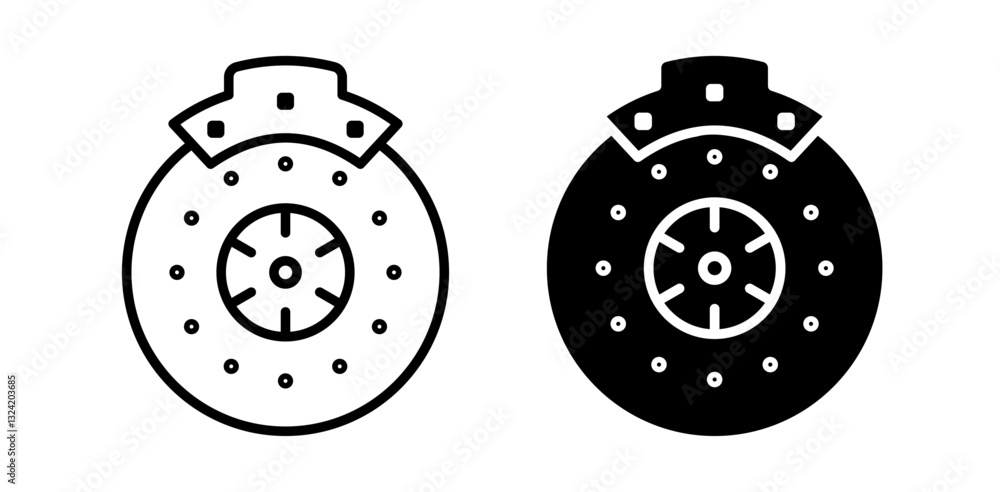 brake discs icon pack in flat and thin liner vectors graphic for ui designs brake discs icon pack in flat and thin liner vectors graphic for ui designs